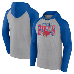Buffalo Bills Under Center Long Sleeve Hoodie T-Shirt Gray/Royal