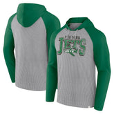 New York Jets Under Center Long Sleeve Hoodie T-Shirt Gray/Kelly Green