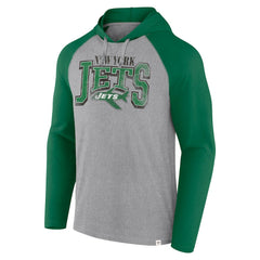 New York Jets Under Center Long Sleeve Hoodie T-Shirt Gray/Kelly Green