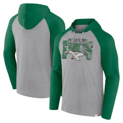 Philadelphia Eagles Under Center Long Sleeve Hoodie T-Shirt Gray/Kelly Green