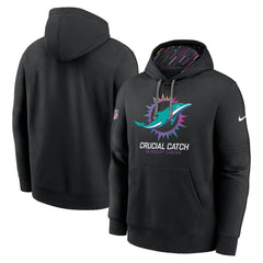 Miami Dolphins 2024 NFL Crucial Catch Club Pullover Hoodie Black