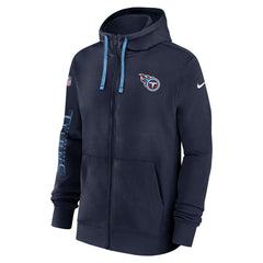 Tennessee Titans 2024 Sideline Club Full-Zip Hoodie Navy