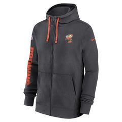 Cleveland Browns 2024 Sideline Club Full-Zip Hoodie Anthracite