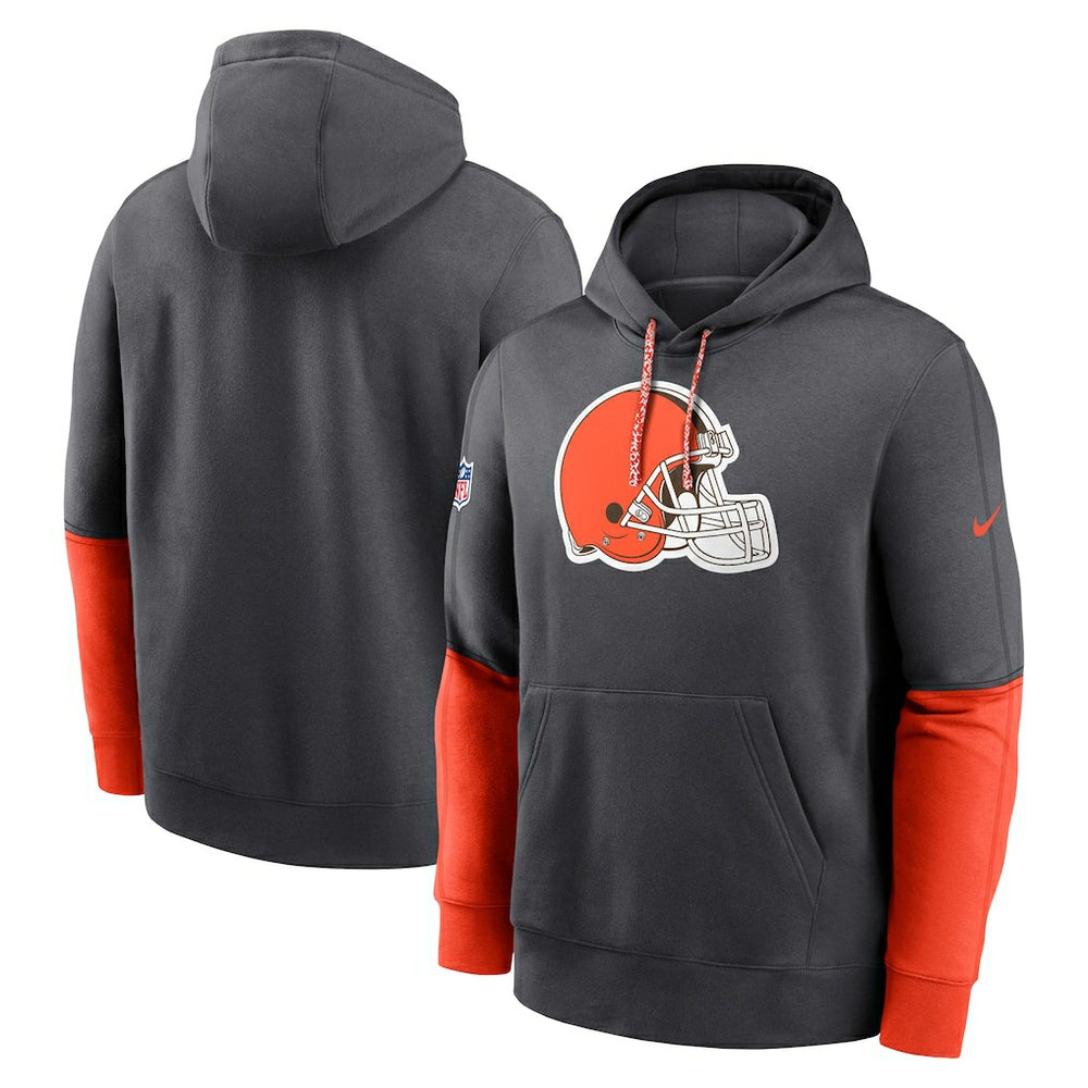Cleveland Browns 2024 Sideline Club Pullover Hoodie Anthracite