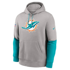 Miami Dolphins 2024 Sideline Club Pullover Hoodie Gray