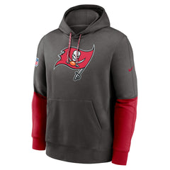 Tampa Bay Buccaneers 2024 Sideline Club Pullover Hoodie Pewter