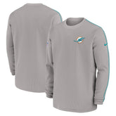 Miami Dolphins 2024 Sideline Coaches Long Sleeve Top Gray
