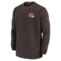 Cleveland Browns 2024 Sideline Coaches Long Sleeve Top Brown
