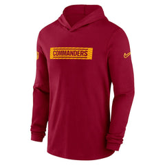 Washington Commanders 2024/25 Sideline Performance Long Sleeve Hoodie T-Shirt Burgundy