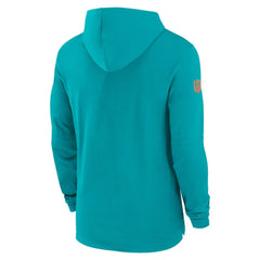 Miami Dolphins 2024/25 Sideline Performance Long Sleeve Hoodie T-Shirt Aqua