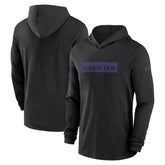 Baltimore Ravens 2024/25 Sideline Performance Long Sleeve Hoodie T-Shirt Black