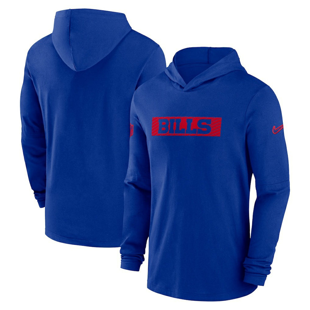 Buffalo Bills 2024/25 Sideline Performance Long Sleeve Hoodie T-Shirt Royal
