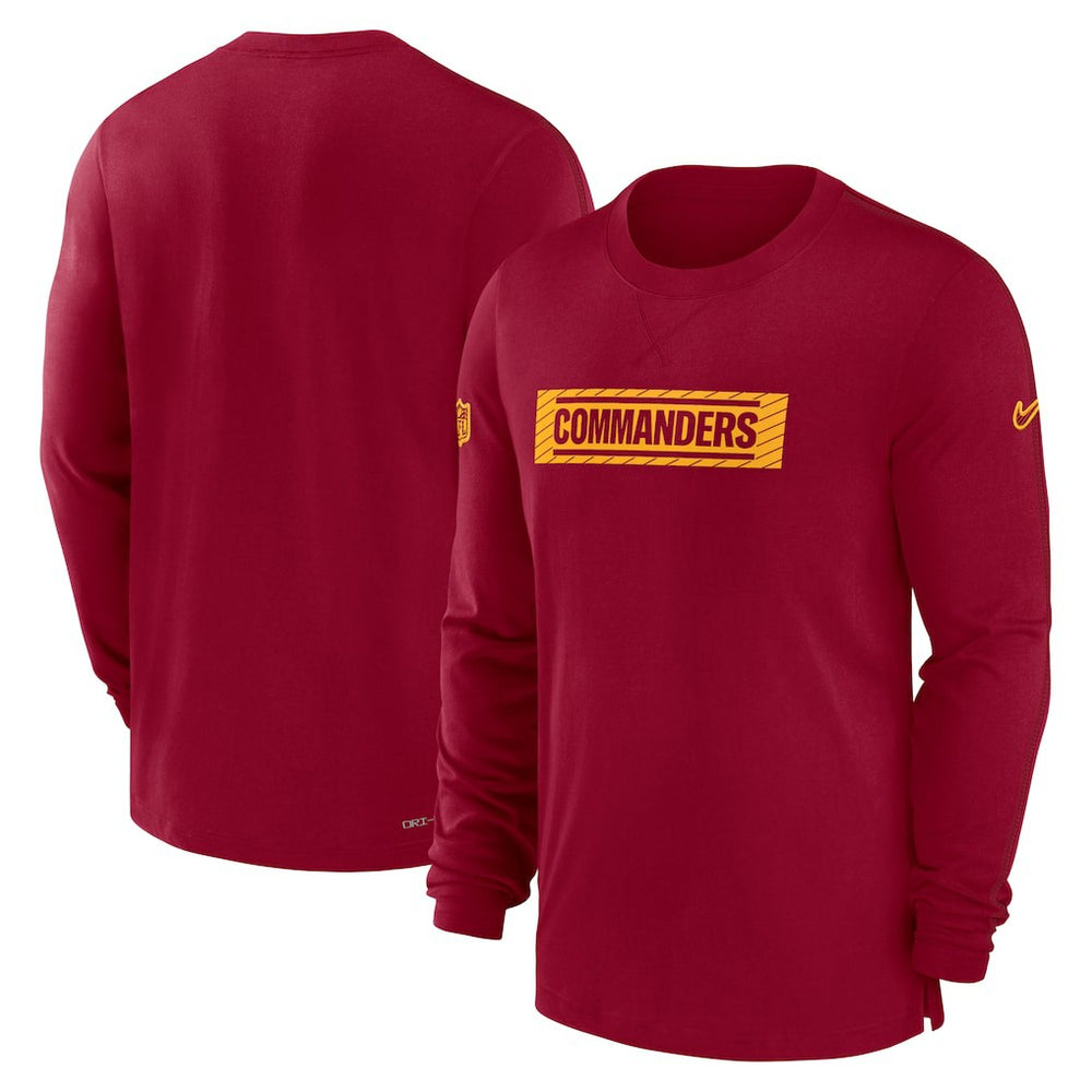 Washington Commanders Sideline Player Performance Long Sleeve T-Shirt Burgundy