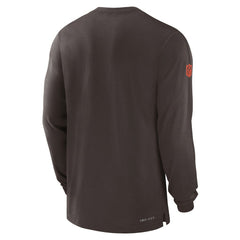 Cleveland Browns Sideline Player Performance Long Sleeve T-Shirt Brown