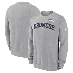 Denver Broncos Club Pullover Sweatshirt Heather Gray