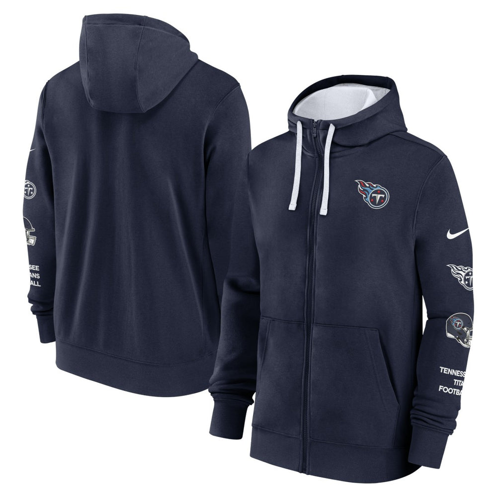 Tennessee Titans Primetime Club Full-Zip Hoodie Navy
