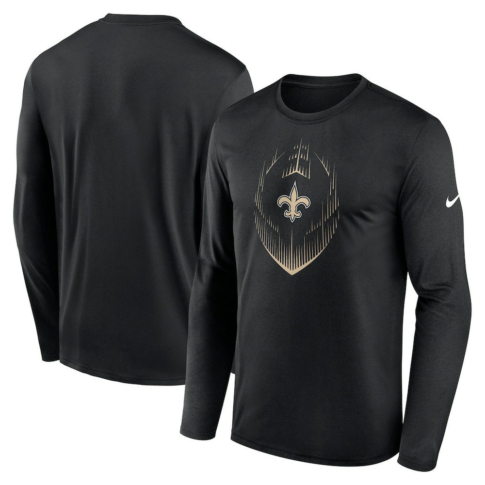 New Orleans Saints Icon Legend Performance Long Sleeve T-Shirt Black