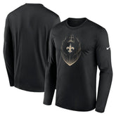 New Orleans Saints Icon Legend Performance Long Sleeve T-Shirt Black