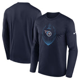 Tennessee Titans Icon Legend Performance Long Sleeve T-Shirt Navy