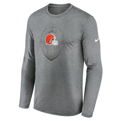 Cleveland Browns Icon Legend Performance Long Sleeve T-Shirt Heather Gray