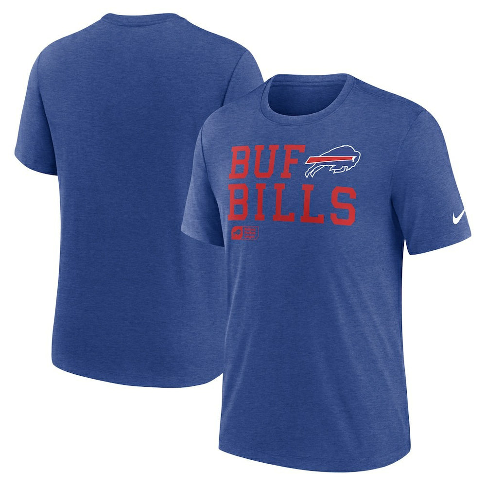 Buffalo Bills Overlap Lockup Tri-Blend T-Shirt Royal