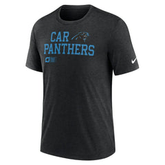 Carolina Panthers Overlap Lockup Tri-Blend T-Shirt Black