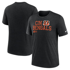 Cincinnati Bengals Overlap Lockup Tri-Blend T-Shirt Black