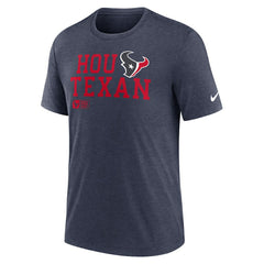 Houston Texans Overlap Lockup Tri-Blend T-Shirt Navy