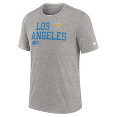 Los Angeles Chargers Overlap Lockup Tri-Blend T-Shirt Heather Gray