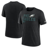 Philadelphia Eagles Overlap Lockup Tri-Blend T-Shirt Black