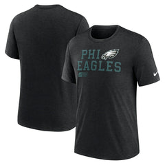 Philadelphia Eagles Overlap Lockup Tri-Blend T-Shirt Black