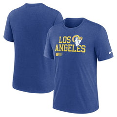 Los Angeles Rams Overlap Lockup Tri-Blend T-Shirt Royal