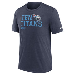 Tennessee Titans Overlap Lockup Tri-Blend T-Shirt Navy