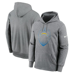 Los Angeles Chargers Icon Performance Pullover Hoodie Heather Gray