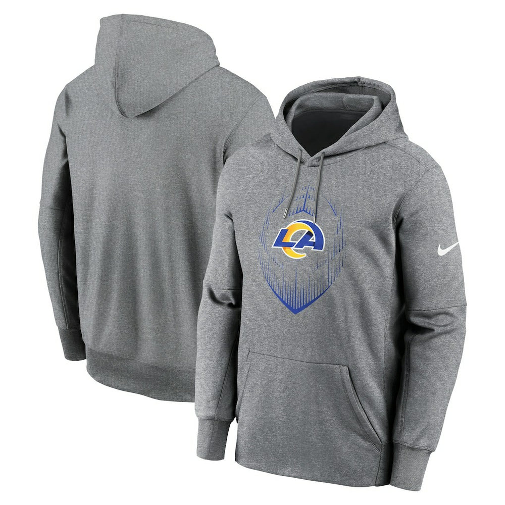 Los Angeles Rams Icon Performance Pullover Hoodie Heather Gray