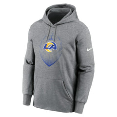 Los Angeles Rams Icon Performance Pullover Hoodie Heather Gray