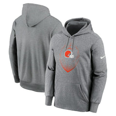 Cleveland Browns Icon Performance Pullover Hoodie Heather Gray