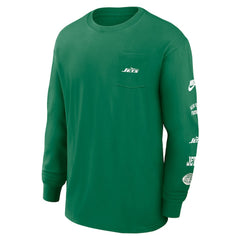 New York Jets Rewind Heavy Max90 Pocket Long Sleeve T-Shirt Green