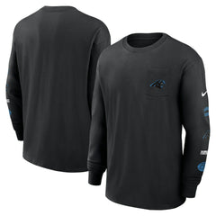 Carolina Panthers Rewind Heavy Max90 Pocket Long Sleeve T-Shirt Black