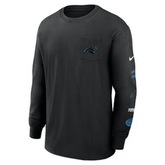 Carolina Panthers Rewind Heavy Max90 Pocket Long Sleeve T-Shirt Black