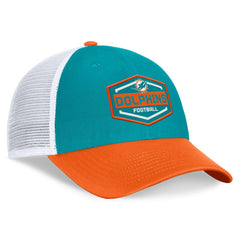 Miami Dolphins Bench Trucker Adjustable Hat Aqua/Orange