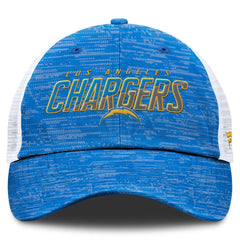 Los Angeles Chargers Challenge Trucker Adjustable Hat Heather Powder Blue
