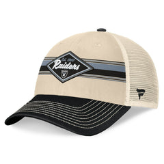 Las Vegas Raiders Diamond Stripe Trucker Adjustable Hat Natural/Black