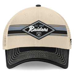 Las Vegas Raiders Diamond Stripe Trucker Adjustable Hat Natural/Black