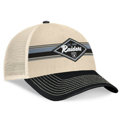Las Vegas Raiders Diamond Stripe Trucker Adjustable Hat Natural/Black