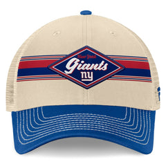 New York Giants Diamond Stripe Trucker Adjustable Hat Natural/Royal