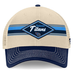 Tennessee Titans Diamond Stripe Trucker Adjustable Hat Natural/Navy