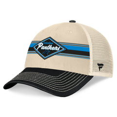 Carolina Panthers Diamond Stripe Trucker Adjustable Hat Natural/Black