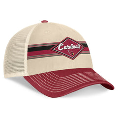 Arizona Cardinals Diamond Stripe Trucker Adjustable Hat Natural/Cardinal