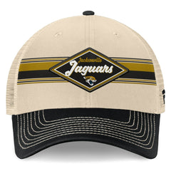 Jacksonville Jaguars Diamond Stripe Trucker Adjustable Hat Natural/Black